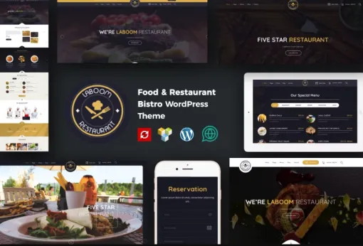 La Boom Food Restaurant Bistro WordPress Theme 2.6.1 GPL Theme