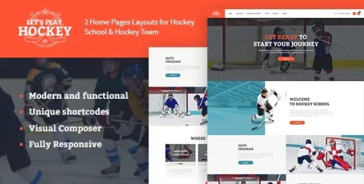 Let’s Play | Hockey School Winter Sports WordPress Theme 1.1.8 GPL Theme
