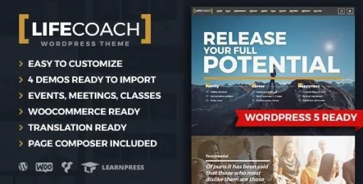 Life Coach WordPress Theme 2.3.2 GPL Theme
