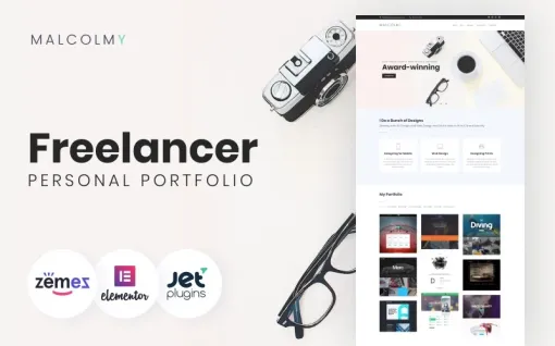 MalcolmY Professional and Good-Looking Web Design Portfolio Templates WordPress Theme 1.0.1 GPL Theme
