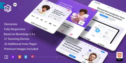 Martex Software, SaaS Startup Landing Page WordPress Theme 1.0.5 GPL Theme