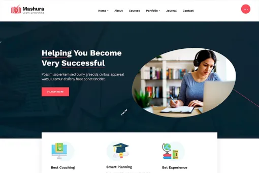 Mashura LMS Education Online Courses Theme 1.0.1 GPL Theme