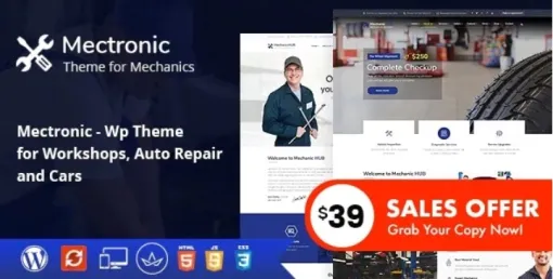 Mectronic WordPress Theme for Car Repair Center 2.0 GPL Theme
