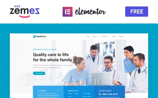 MediCare FREE medical doctor WordPress Theme 1.0.0 GPL Theme