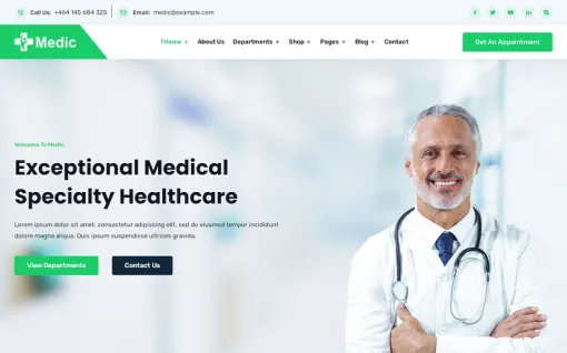 Medic Health, Hospital and Medical Clinic WordPress Theme 1.0.0 GPL Theme