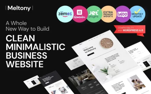 Meltony Minimalist for Any Businesses WordPress Theme 1.0.1 GPL Theme