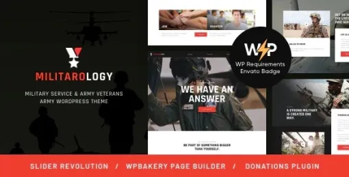 Militarology Military Service WordPress Theme 1.0.8 GPL Theme