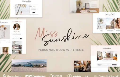 Miss Sunshine Lifestyle Beauty Women Blog 1.1.2 GPL Theme