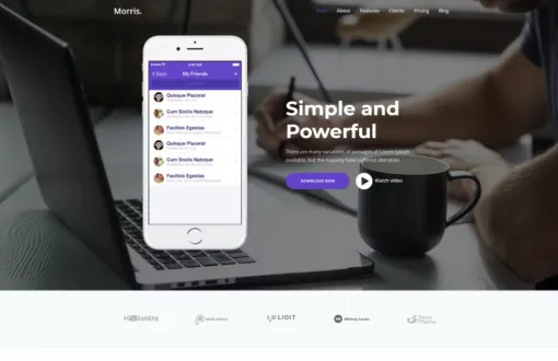 Morris WordPress App Product Landing Page 1.0.3 GPL Theme