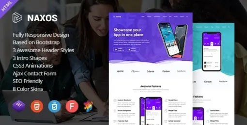 Naxos App Landing Page WordPress Theme 1.7 GPL Theme