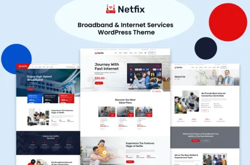 Netfix – Broadband Internet Services WP Theme 1.1.3 GPL Theme