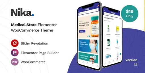 Nika Medical Elementor WooCommerce Theme 1.1.7 GPL Theme