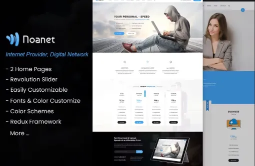 Noanet Internet, Digital Network WordPress Theme 2.14 GPL Theme