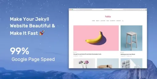 Nubia Minimal Blog and Magazine Jekyll Theme 1.0.8 GPL Theme
