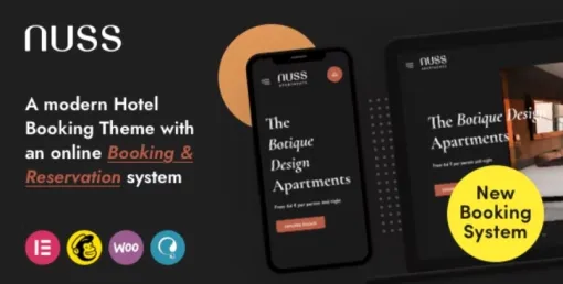 Nuss Hotel Booking WordPress 1.1.8 GPL Theme