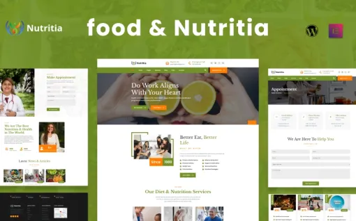 Nutritia Nutrition WordPress Theme 1.0.0 GPL Theme
