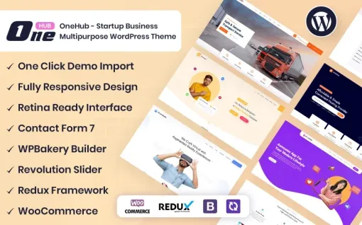 OneHub Startup Business Multipurpose WordPress Theme 1.0.0 GPL Theme