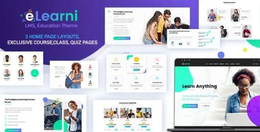 Online Learning Education LMS eLearni 2.6 GPL Theme