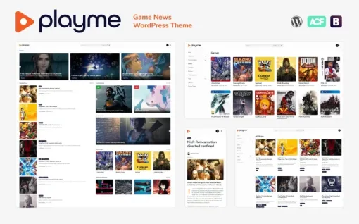 PLAYME Video Games News WordPress Theme 1.0.8 GPL Theme