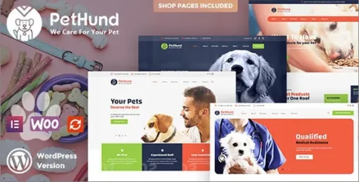Pet Hund Animals Shop Veterinary WordPress Theme 1.2.1 GPL Theme