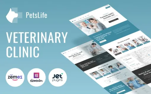 PetsLife Responsive Veterinarian WordPress Theme 1.0.1 GPL Theme