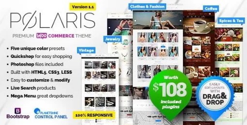 Polaris — Minimal Powerful Multipurpose WooCommerce Theme 1.1.31 GPL Theme
