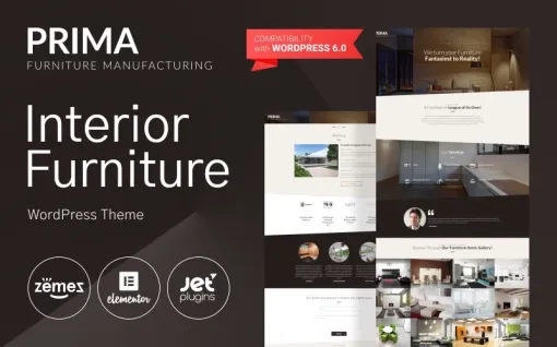 Prima Interior Decor Furniture Manufacturing WordPress Theme 1.0.3 GPL Theme