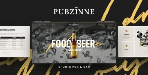 Pubzinne Sports Bar WordPress Theme 1.0.5 GPL Theme