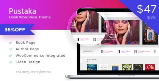 Pustaka WooCommerce Theme For Book Store 2.11.13 GPL Theme