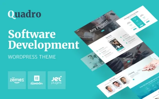 Quadro Software Company WordPress Theme 1.0.1 GPL Theme