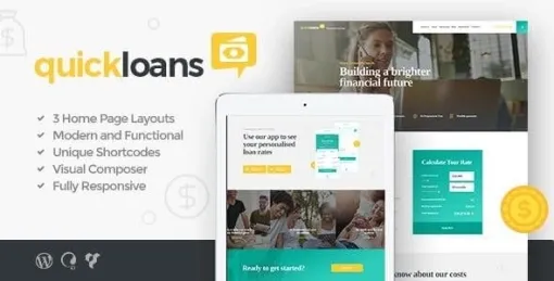 QuickLoans | Loan Company Banking Business WordPress Theme 1.4 GPL Theme