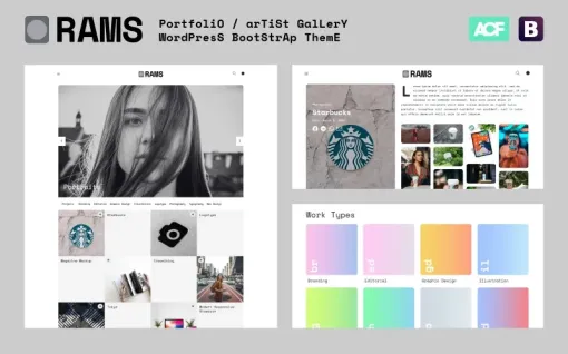 RAMS Portfolio Artist Gallery WordPress Theme 1.0.8 GPL Theme
