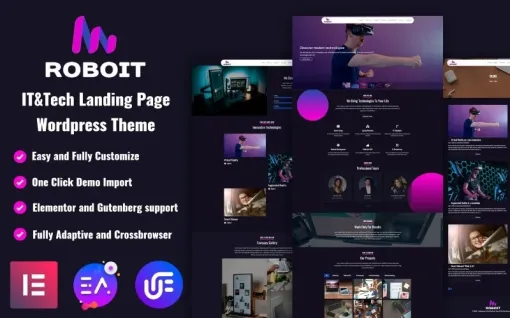 ROBOit Multipurpose IT and Technologies Landing Page WordPress Theme 1.0.0 GPL Theme