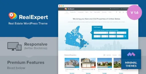 Real Expert Responsive Real Estate and Property Listing WP Theme 1.7.6 GPL Theme