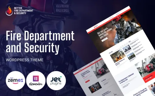 Retter Fire Department and Security WordPress Theme 1.0.1 GPL Theme