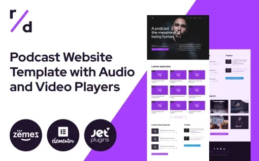 Richard Dream Podcast Website Template with Audio and Video Players WordPress Theme 1.1.0 GPL Theme
