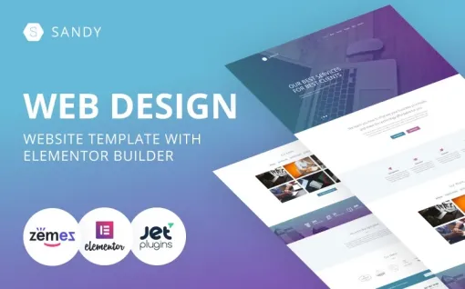 Sandy Web Design Website Template with Elementor Builder WordPress Theme 1.0.1 GPL Theme
