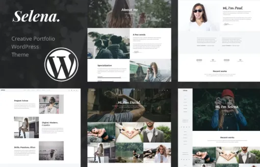 Selena. Portfolio WordPress Theme 1.0.3 GPL Theme