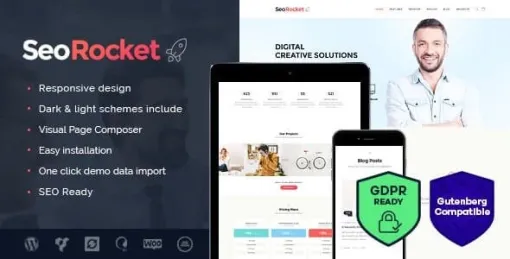 Seo Rocket | Advertising Marketing WordPress Theme 2.0.0 GPL Theme