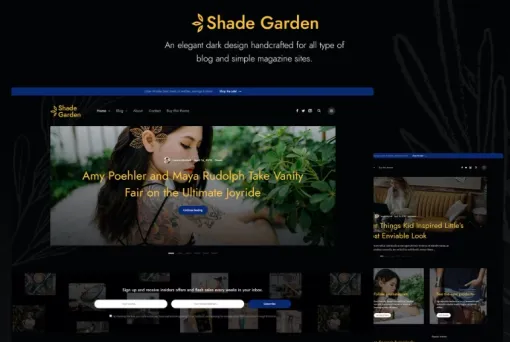 Shade Garden Blog Creative Blog WordPress Theme 1.0.0 GPL Theme