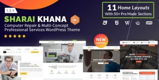 Sharai Khana Computer Repair Multi-Concept Professional Services WordPress Theme 1.3.0 GPL Theme