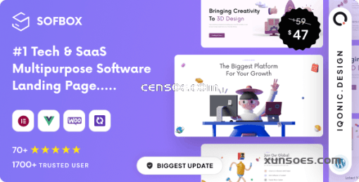 Sofbox  Tech SaaS Multipurpose Software Landing Page 5.0.4 GPL Theme