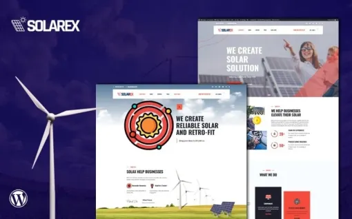 Solarex Renewable Solar Energy WordPress Theme 1.0.0 GPL Theme