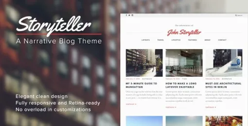 Storyteller — A Narrative WordPress Blog Theme 1.5 GPL Theme