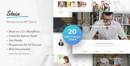Strix Multipurpose Business Agency WordPress Theme 1.0.3 GPL Theme