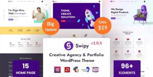 Swipy Creative Agency WordPress Theme 1.0.5 GPL Theme