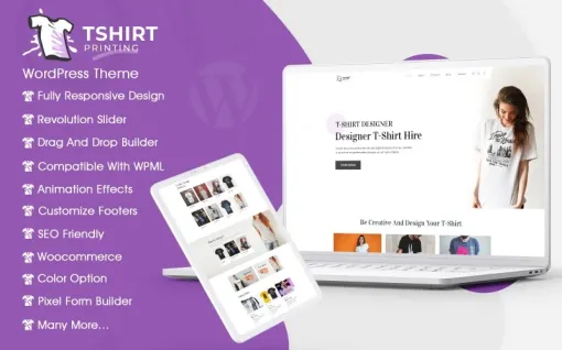 T Shirt Printing Store WordPress Theme 1.0.0 GPL Theme
