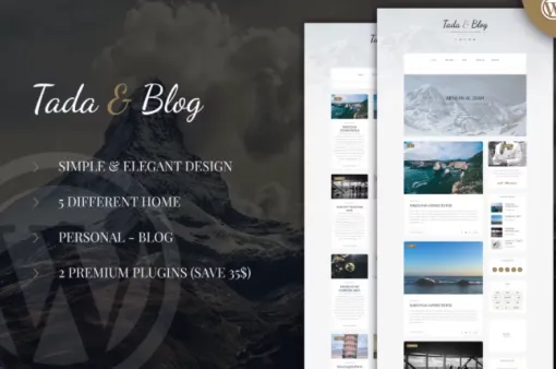Tada Blog Personal Blog WordPress Template 1.3 GPL Theme