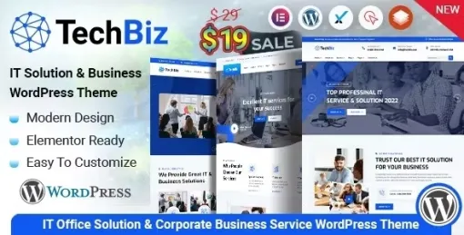 Techbiz IT Solution Business Consulting Service WordPress Theme 2.1 GPL Theme