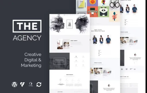The Agency Creative One Page Agency WP Theme 1.9 GPL Theme